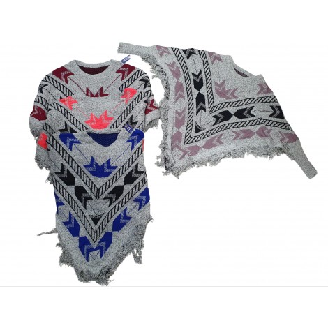 Poncho con mangas de dama