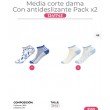Media corta de dama antideslizante x 2 Motor Oil